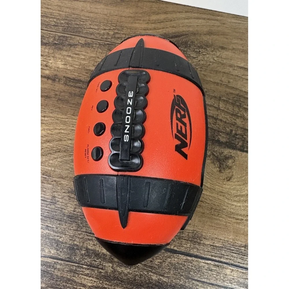 Nerf Touchdown Football Alarm Clock Hasbro Black & Red NFL Authentic Sounds